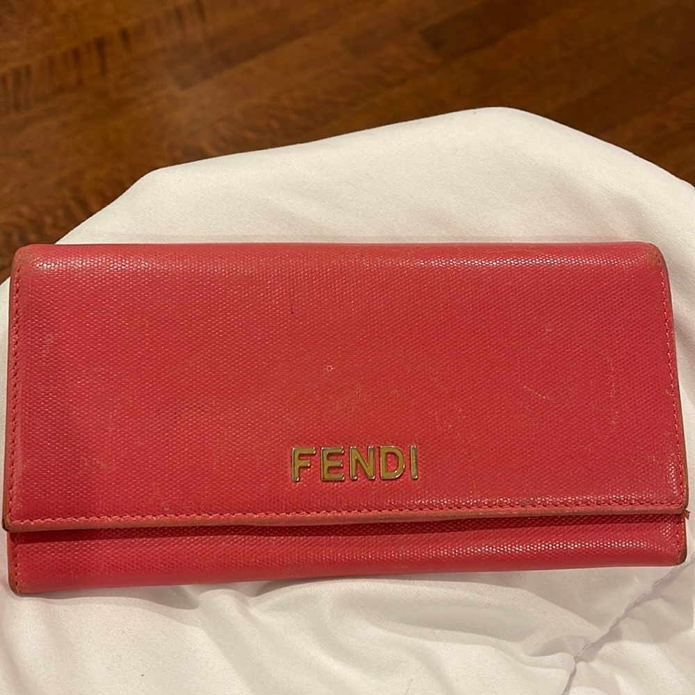 Authentic FENDI Hot pink long wallet